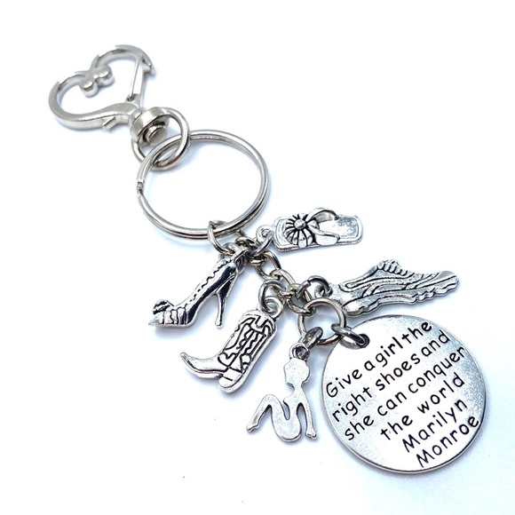 Shoe Pin Up Girl Keychain Bag Charm Graduation Promotion Birthday Gift - Picture 4 of 6